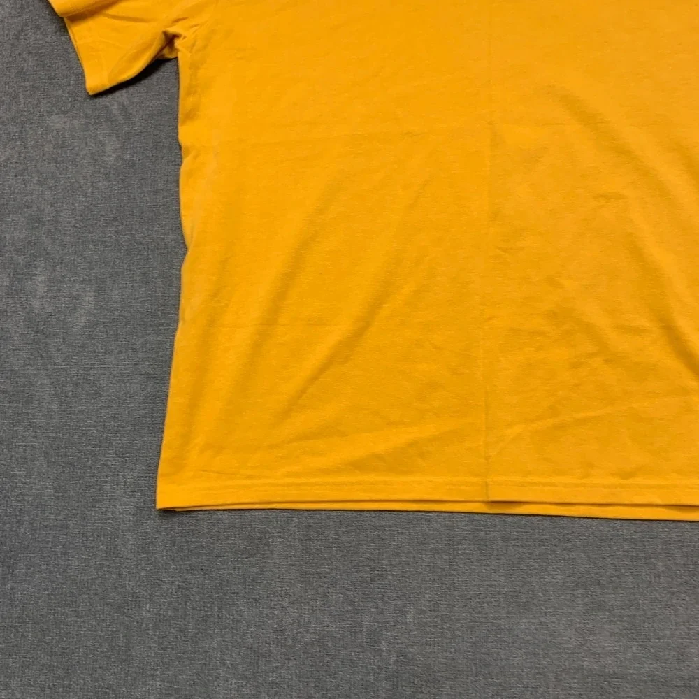 Under Armour T Shirt Men Large Yellow Loose Fit Logo Cotton Running Sportswear